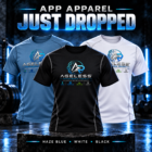 APP Apparel Just Dropped men’s shirt shown in Haze Blue, White, and Black