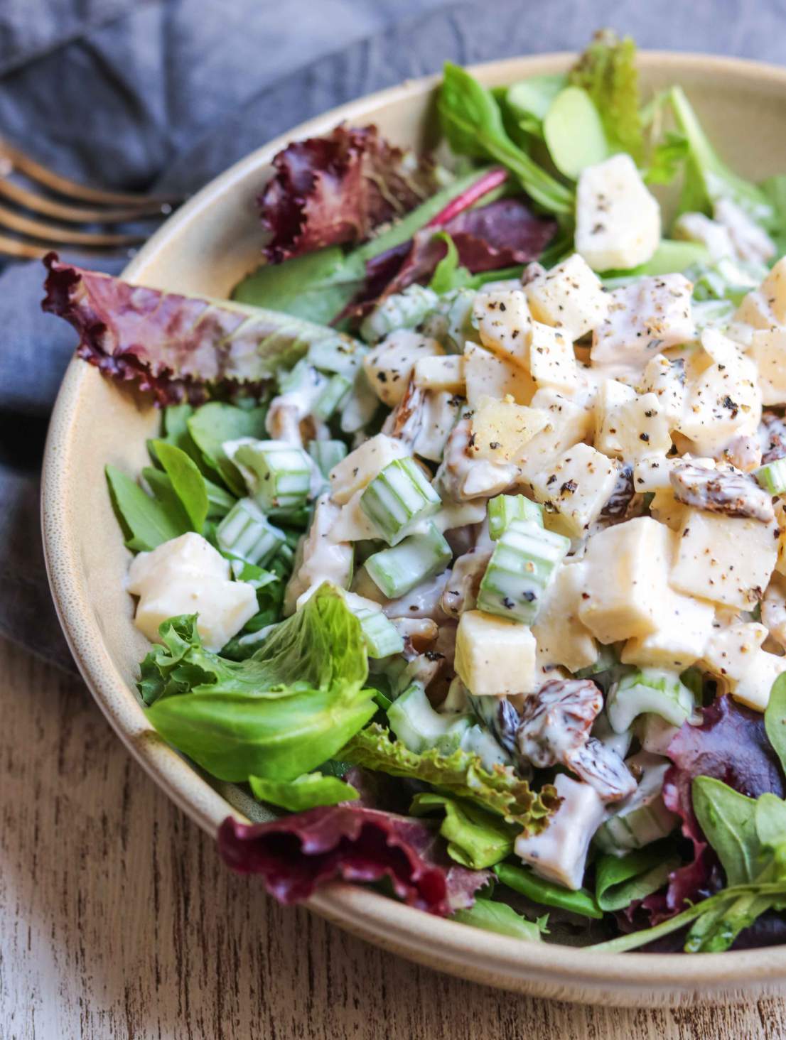 Waldorf Chicken Salad with Apple and Walnuts